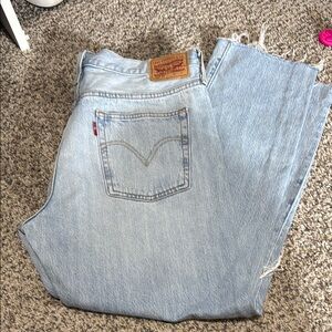 Levi's Classic Light Blue Straight Jeans 501 ankle straight